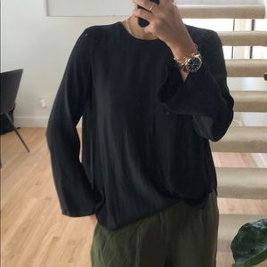 Black Formal Blouse With Peek A boo back